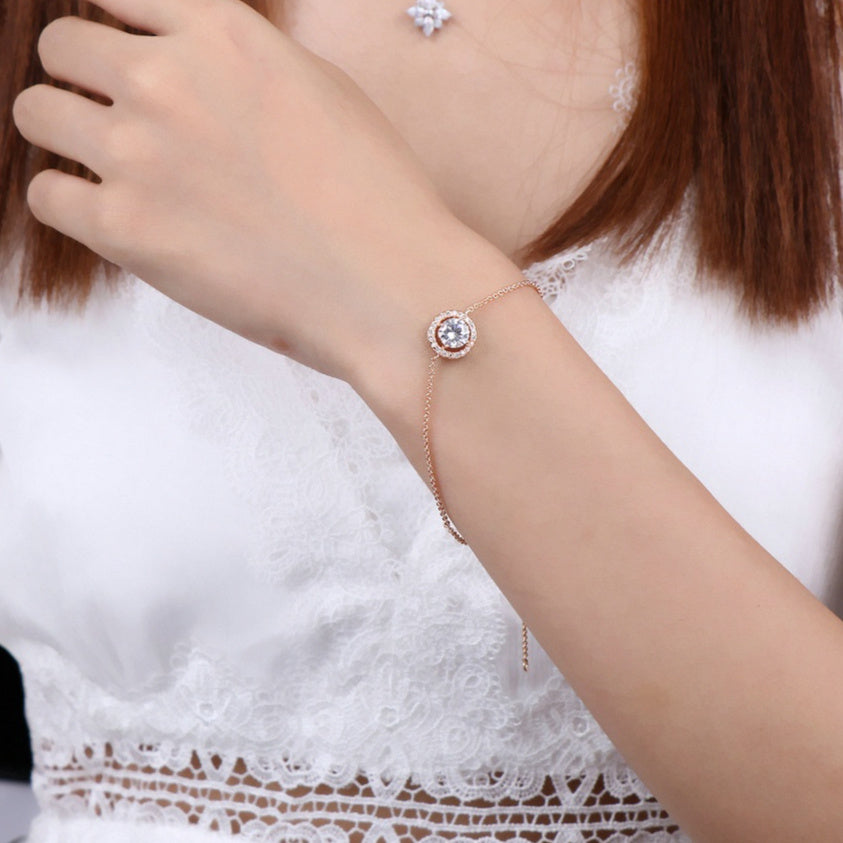 Crystal Women's Bracelet Zircon Micro-inlaid White Gold Plated Jewelry